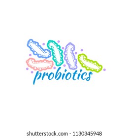 Probiotics logo. Concept of healthy nutrition ingredient for therapeutic purposes. simple flat style trend modern logotype graphic design isolated on white background
