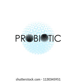 Probiotics logo. Concept of healthy nutrition ingredient for therapeutic purposes. simple flat style trend modern logotype graphic design isolated on white background
