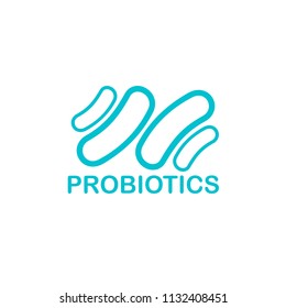 Probiotics logo. Concept of healthy nutrition ingredient for therapeutic purposes. simple flat style trend modern logotype graphic design isolated