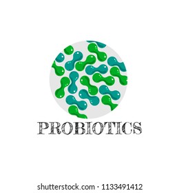  Probiotics logo. Concept of healthy nutrition ingredient for therapeutic purposes. simple flat style trend modern logotype graphic design isolated