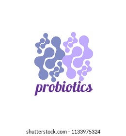 Probiotics logo. Concept of healthy nutrition ingredient for therapeutic purposes. simple flat style trend modern logotype graphic design isolated 