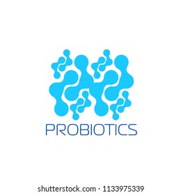 Probiotics logo. Concept of healthy nutrition ingredient for therapeutic purposes. simple flat style trend modern logotype graphic design isolated 