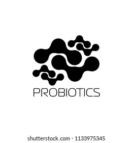 Probiotics logo. Concept of healthy nutrition ingredient for therapeutic purposes. simple flat style trend modern logotype graphic design isolated 