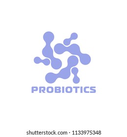 Probiotics logo. Concept of healthy nutrition ingredient for therapeutic purposes. simple flat style trend modern logotype graphic design isolated 