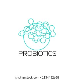 Probiotics logo. Concept of healthy nutrition ingredient for therapeutic purposes. simple flat style trend modern logotype graphic design isolated 