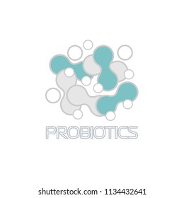 Probiotics logo. Concept of healthy nutrition ingredient for therapeutic purposes. simple flat style trend modern logotype graphic design isolated 