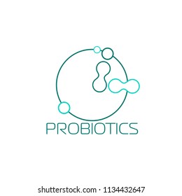 Probiotics logo. Concept of healthy nutrition ingredient for therapeutic purposes. simple flat style trend modern logotype graphic design isolated 