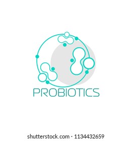 Probiotics logo. Concept of healthy nutrition ingredient for therapeutic purposes. simple flat style trend modern logotype graphic design isolated 