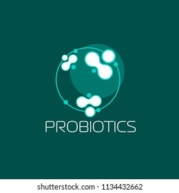 Probiotics logo. Concept of healthy nutrition ingredient for therapeutic purposes. simple flat style trend modern logotype graphic design isolated 