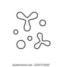 Probiotics molecule line outline icon