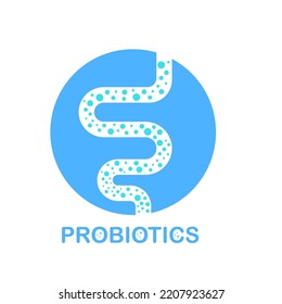 Probiotics for the stomach and intestines. Vector illustration