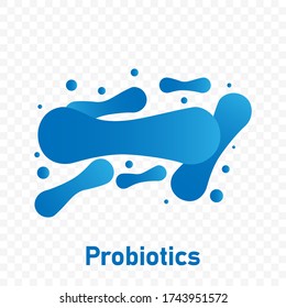 Símbolo de probióticos. Diseño de logotipo vectorial aislado en fondo transparente.