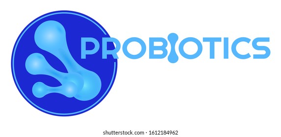 Probiotics text background. Micro probiotic microorganism