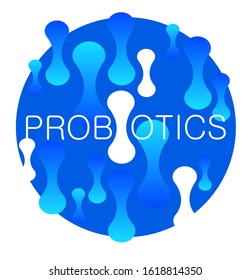 Probiotics text background. Micro probiotic microorganism