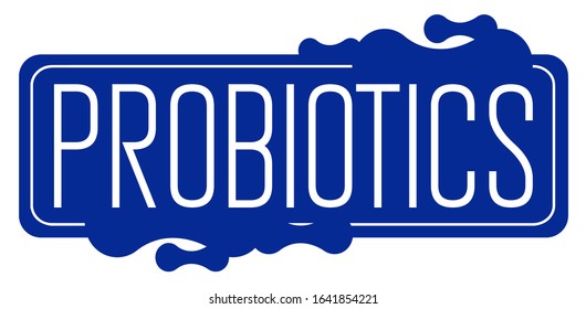 Probiotics text background. Micro probiotic microorganism