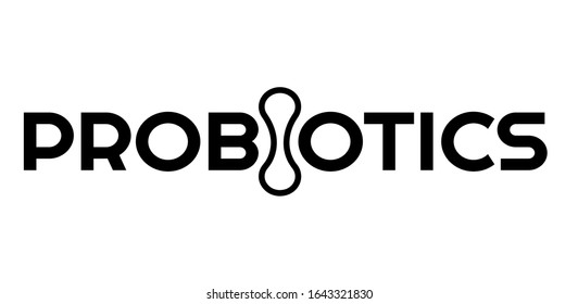 Probiotics text background. Micro probiotic microorganism