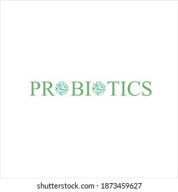 Probiotics vector background, lacto bacteria supplement, correct nutrition and digestion healthcare Probiotcis micro lactobacillus acidophilus cells on white backdrop for prebiotic food package design