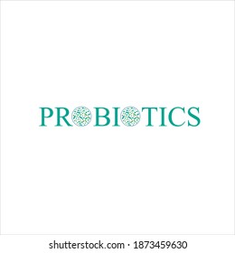 Probiotics vector background, lacto bacteria supplement, correct nutrition and digestion healthcare Probiotcis micro lactobacillus acidophilus cells on white backdrop for prebiotic food package design