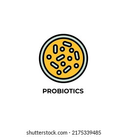 icono vectorial de probióticos. Ilustración vectorial de diseño plano y colorido. Gráficos vectoriales