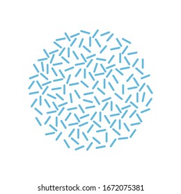 Probiotics vector icon. Good bacteria and microorganisms for human health. Microscopic probiotics, good bacterial flora isolated on white