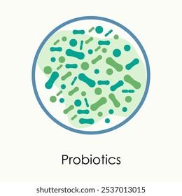 Ícone de vetor probiótico simbolizando saúde intestinal e bem-estar digestivo