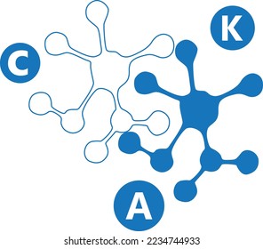 Probiotics or vitamins icon, pharmaceutical symbol blue vector