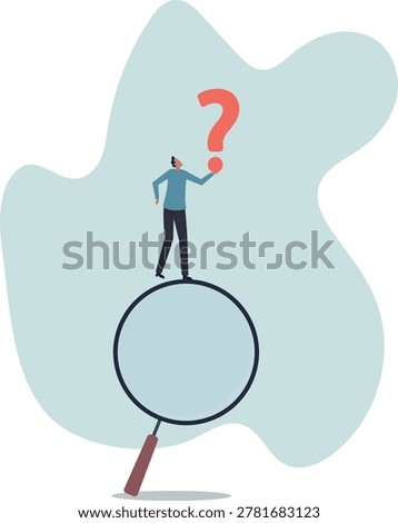 Problem analysis, analyze information to find solution or answer, solving problem or trouble, challenge to think overcome difficulty concept, human life and situation.vector illustration.