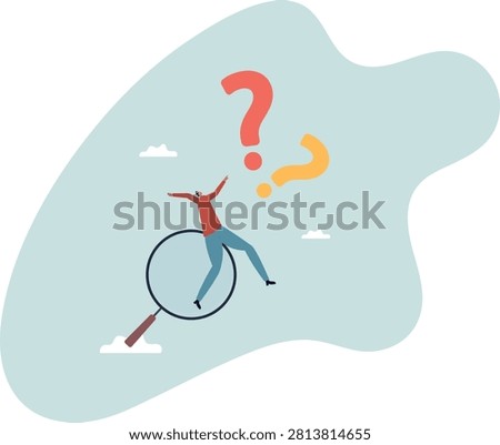 Problem analysis, analyze information to find solution or answer, solving problem or trouble,vector illustration.