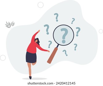 Problemanalyse oder Problemmanagement, Analyse oder Untersuchung auf Wurzel-Ursache oder Vorfall, Suche nach Lösung oder Entdeckung von Bedrohung oder unsicher.flache Vektorgrafik.