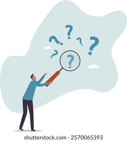 Problem analysis or problem management, analyze or investigate for root cause or incident, finding solution or discover threat or uncertain,business concept.flat character.