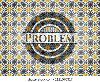 Problem arabesque emblem. arabic decoration.