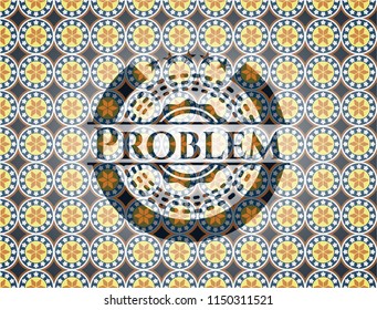 Problem arabesque emblem background. arabic decoration.
