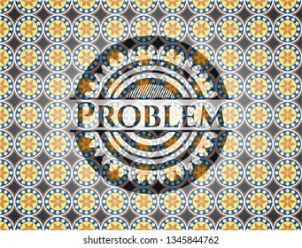 Problem arabesque emblem background. arabic decoration.