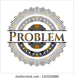 Problem arabesque style badge. arabic decoration.