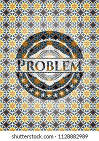 Problem arabic badge. Arabesque decoration.