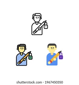 Problem author and writer block Icon, Logo, and illustration Vector