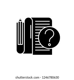 Problem black icon, vector sign on isolated background. Problem concept symbol, illustration 