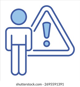Problem Blue Icon Vector Illustration
