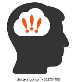 Problem Brainstorm vector icon. Style is flat graphic bicolor symbol, orange and gray colors, white background.