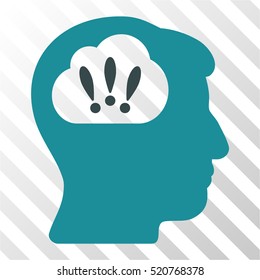 Problem Brainstorm vector pictograph. Illustration style is flat iconic bicolor soft blue symbol on a hatch transparent background.