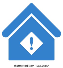 Problem Building vector icon. Flat cobalt symbol. Pictogram is isolated on a white background. Designed for web and software interfaces.