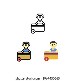Problem card debit or credit Icon, Logo, and illustration Vector
