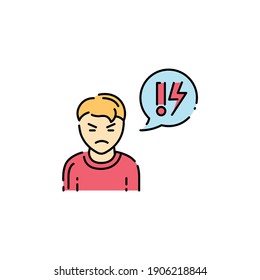 Problem child color line icon. Emotional instability.