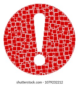 Problem collage icon of rectangles and round items in different sizes. Vector objects are scattered into problem illustration design concept.