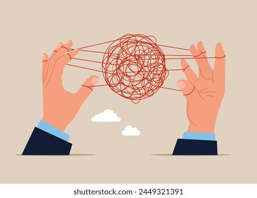 Problem, complexity or challenge to overcome difficulty to achieve success.  Flat vector illustration