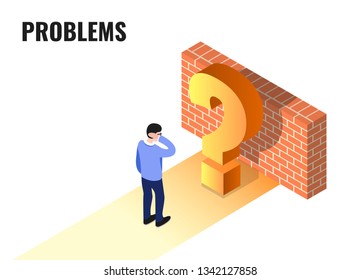 Problem concept. Isometric vector illustration.