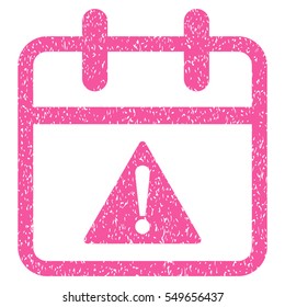 Problem Day grainy textured icon for overlay watermark stamps. Flat symbol with unclean texture. Dotted vector pink ink rubber seal stamp with grunge design on a white background.