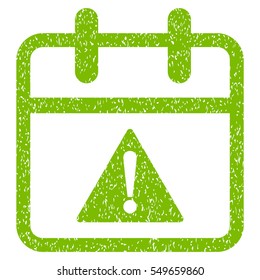 Problem Day grainy textured icon for overlay watermark stamps. Flat symbol with scratched texture. Dotted vector eco green ink rubber seal stamp with grunge design on a white background.