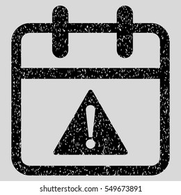 Problem Day grainy textured icon for overlay watermark stamps. Flat symbol with scratched texture. Dotted vector black ink rubber seal stamp with grunge design on a light gray background.