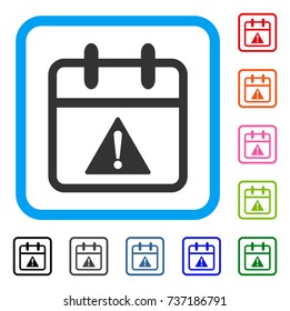 Problem Day icon. Flat grey iconic symbol in a light blue rounded square. Black, gray, green, blue, red, orange color versions of Problem Day vector. Designed for web and app UI.
